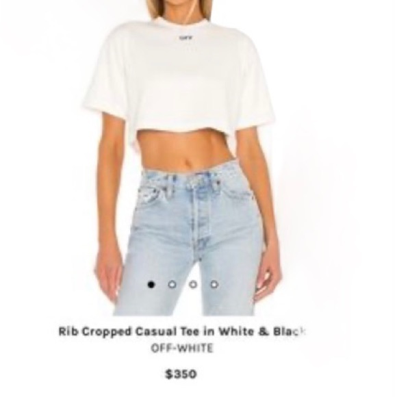 Off-White Tops - New Off White Rib Cropped Casual Tee